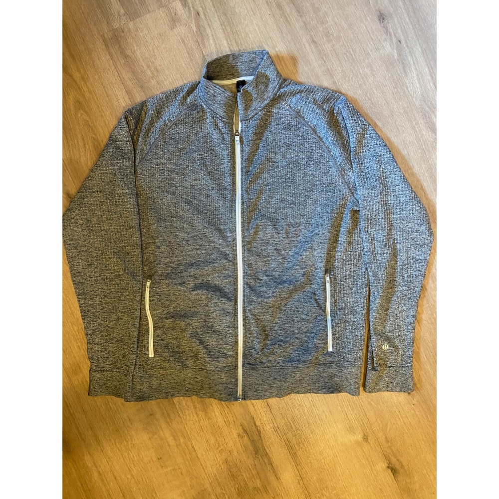 Lululemon Engineered Warmth Jacket XL Grey Heather Wool Blend Full Zip Athletic